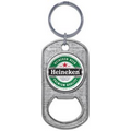 Dog Tag Bottle Opener Key Ring Pewter Finish